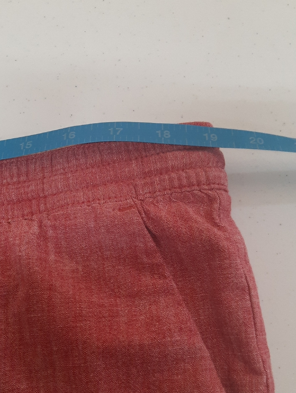 Banana Republic Men's XL Deck Shorts Red Cotton Elastic Waist Pockets Summer - Picture 8 of 10